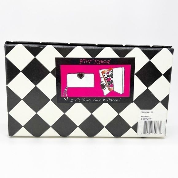 Betsey Johnson Celly Wallet Metallic Gold/Platinum Wristlet New in Gift Box NWT - Picture 10 of 11